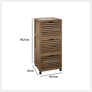 Dulap de baie 5five Sicla, 3 sertare, Pe roți