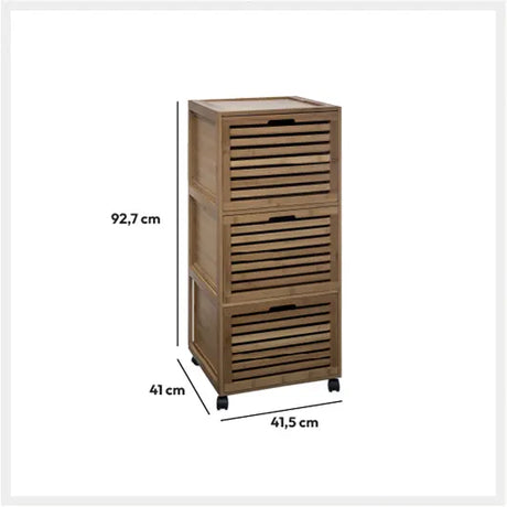 Dulap de baie 5five Sicla, 3 sertare, Pe roți