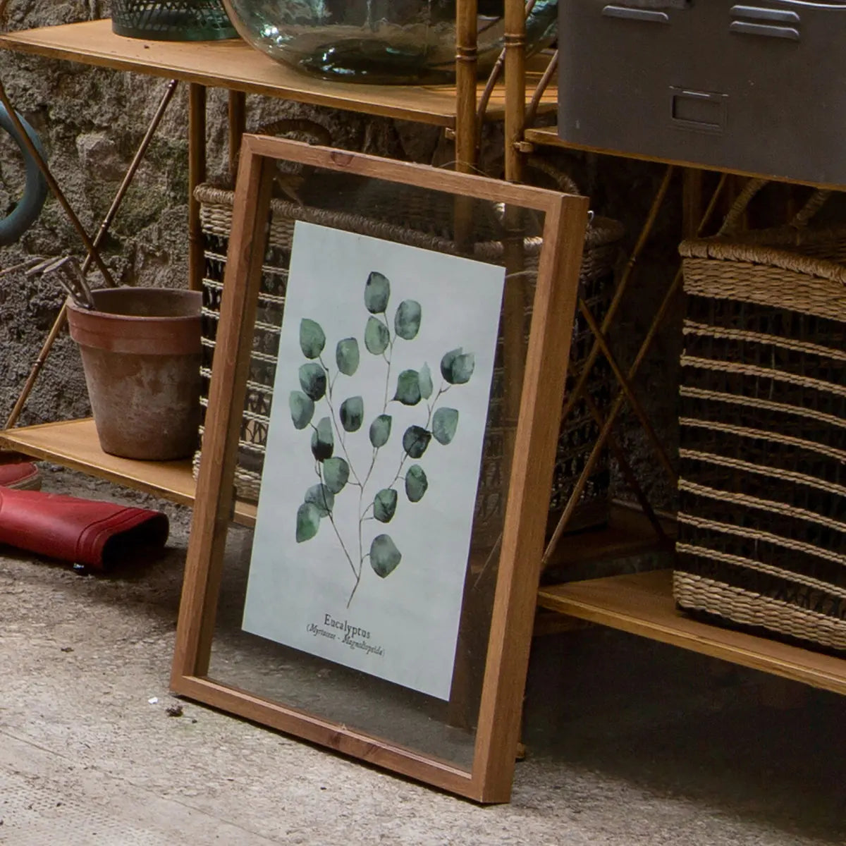 Tablou înrămat Atmosphera Elody, Imprimeu frunze 38x48 cm, Sticlă, Modele asortate