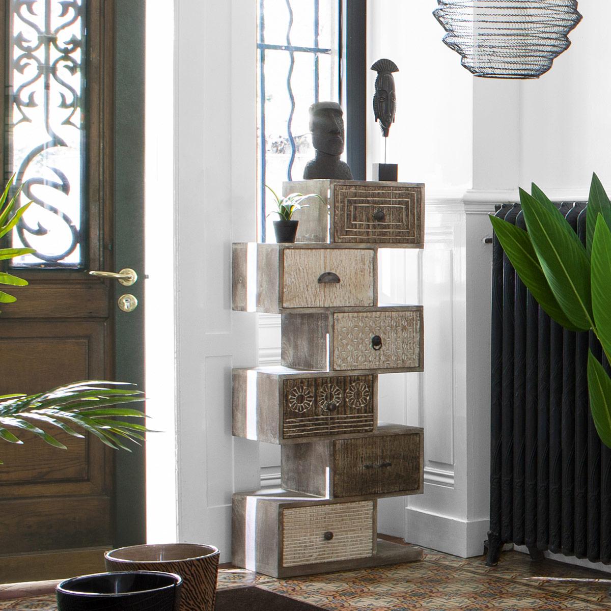 Comodă Atmosphera Ajay, 6 sertare, lemn de mango