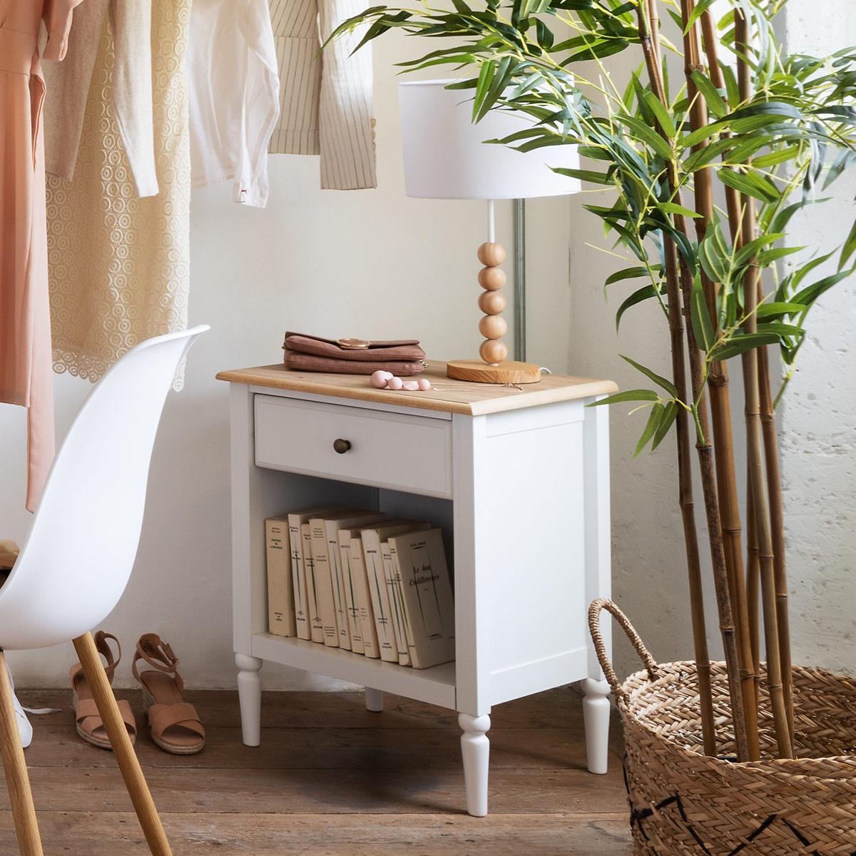 Noptieră Atmosphera Solen, 61 cm, Alb