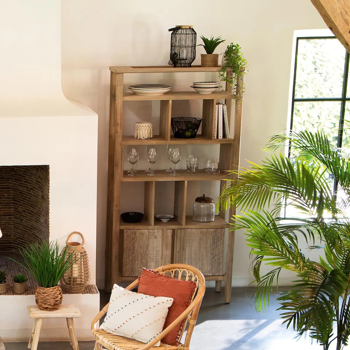 Bibliotecă Atmosphera Banila 95x35x180 cm, Salcâm