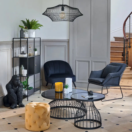 Masă de cafea Atmosphera Kushi, 90cm, Negru