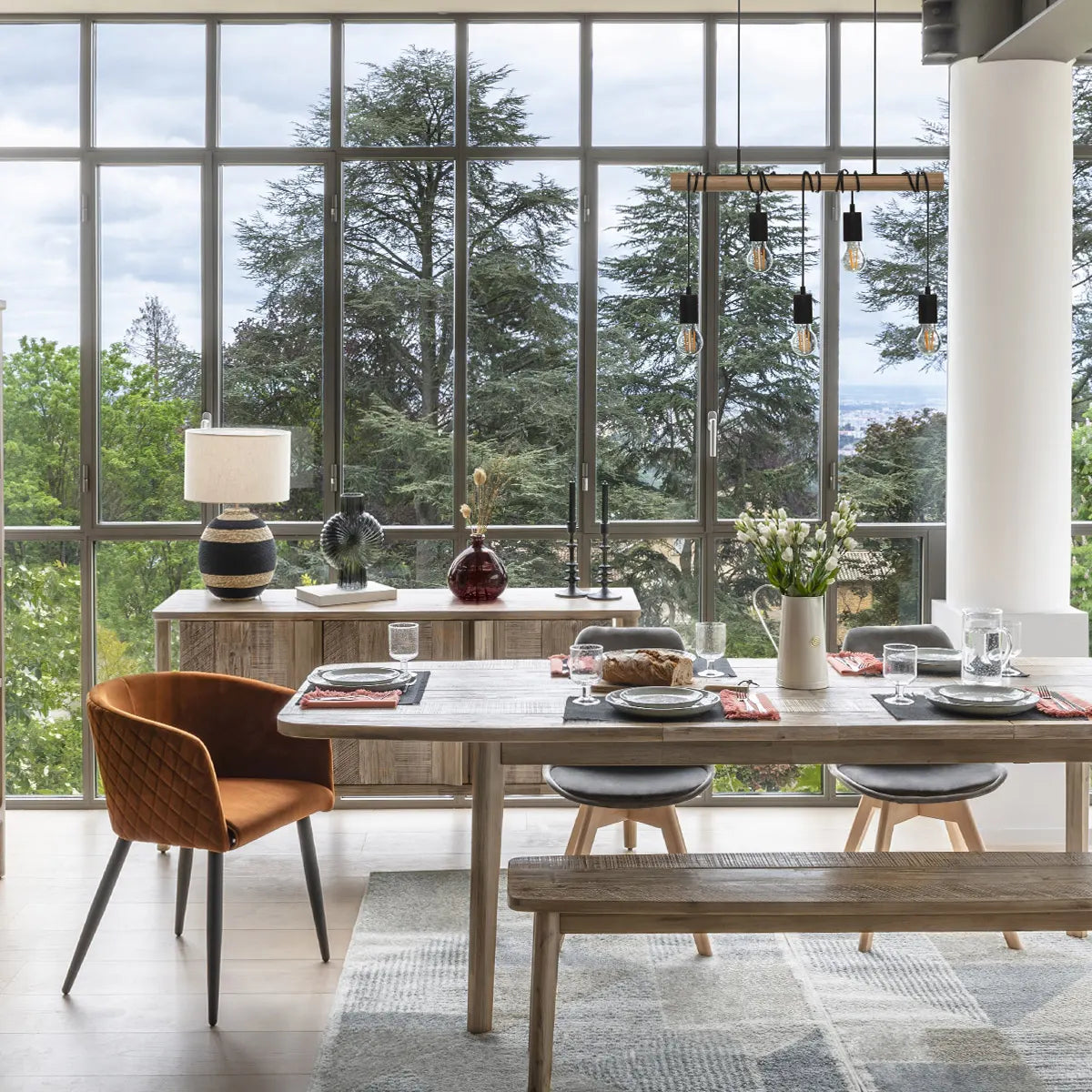 Bancă Atmosphera Banila, 150x37 cm, salcâm