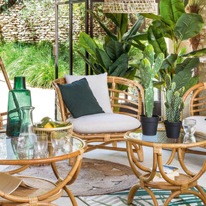 Fotoliu Atmosphera Farah, Ratan, Alb