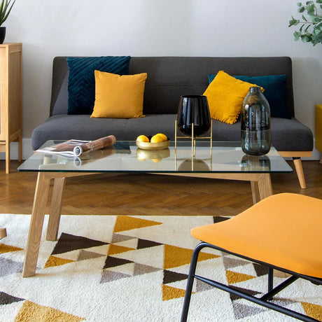 Masă de cafea Atmosphera Taho, 110x60 cm, sticlă securizată