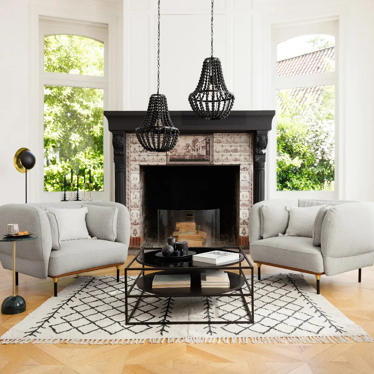 Masă de cafea Atmosphera Yoho, 90x90 cm, Negru