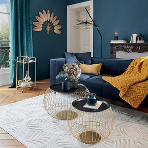 Masă de cafea Atmosphera Alya, Metal, Auriu, 2 bucăți