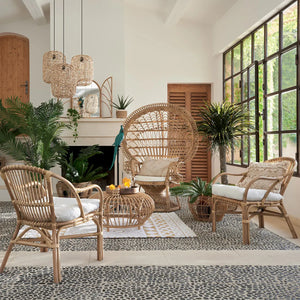 Atmosfera fotoliu Takta, Rattan, Alb