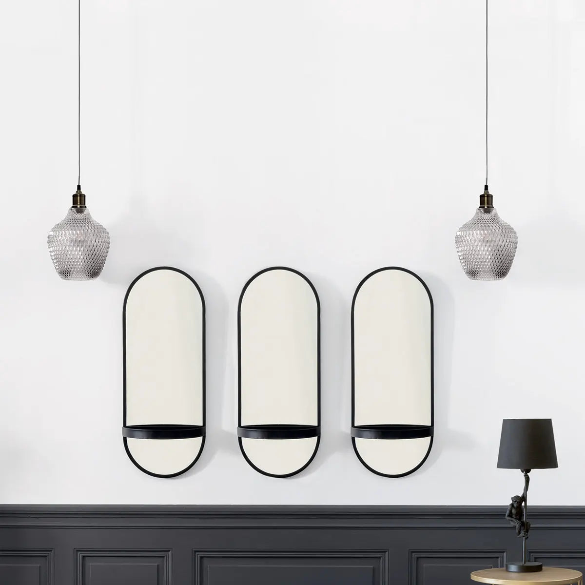 Lampă suspendată Atmosphera Omaha, 21 cm, sticlă