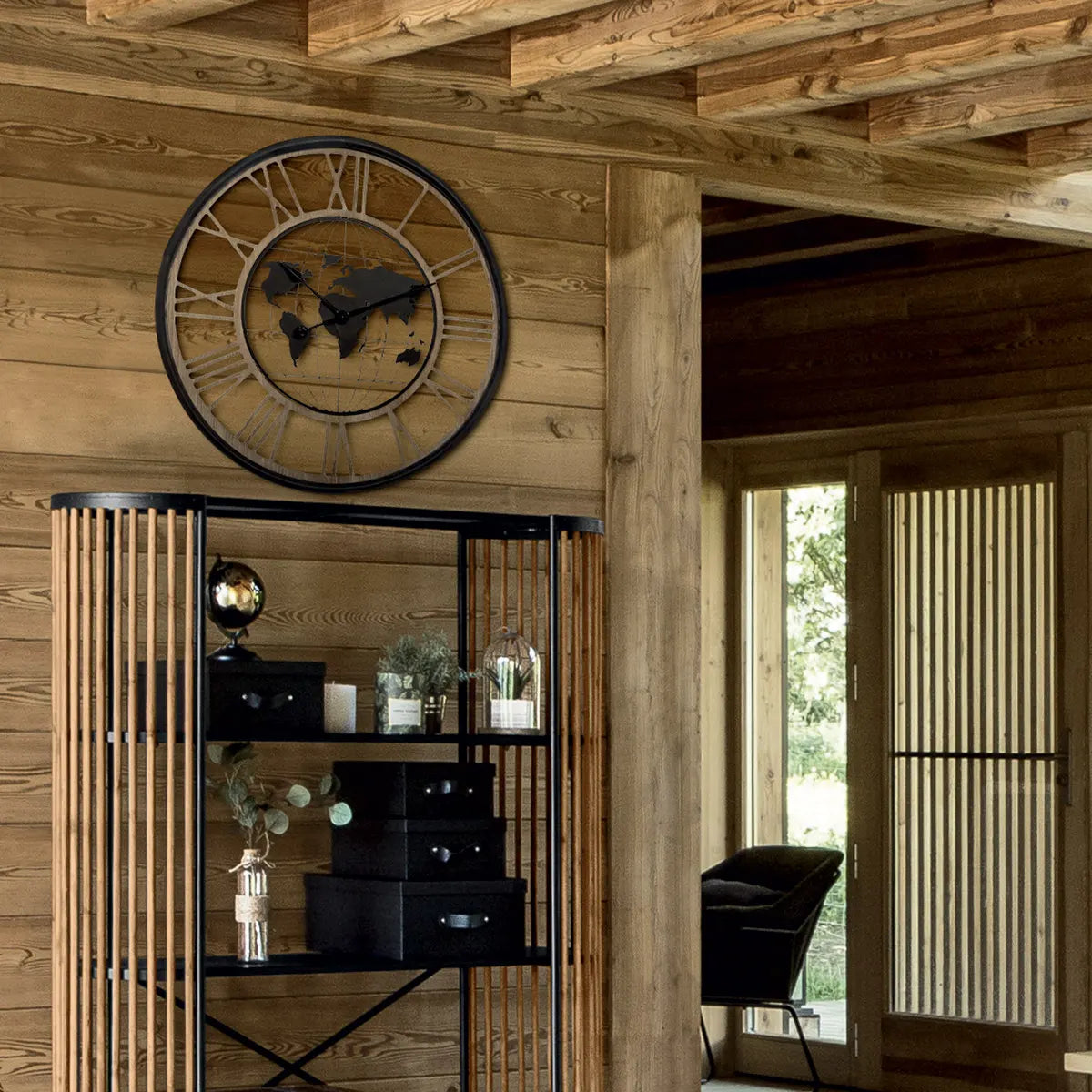 Ceas de perete Atmosphera Alessio, World, Ø67 cm, Metal