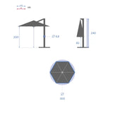 Umbrelă de grădină cu suport lateral Hesperide Manoa, 3 m