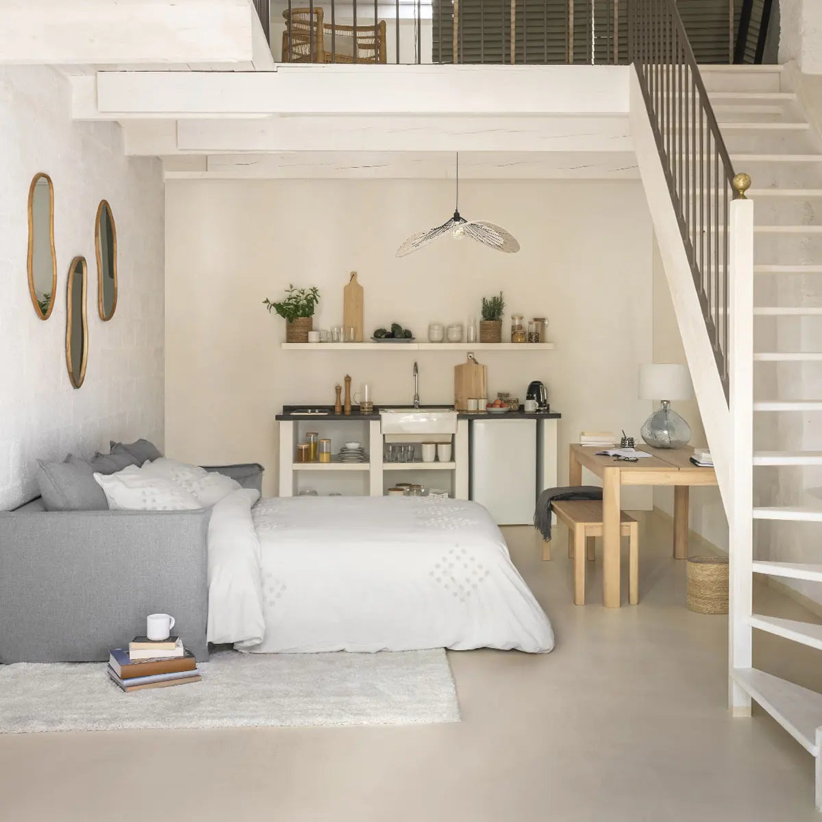 Lenjerie de pat Atmosphera, Bumbac, 260x240 cm, Ivory