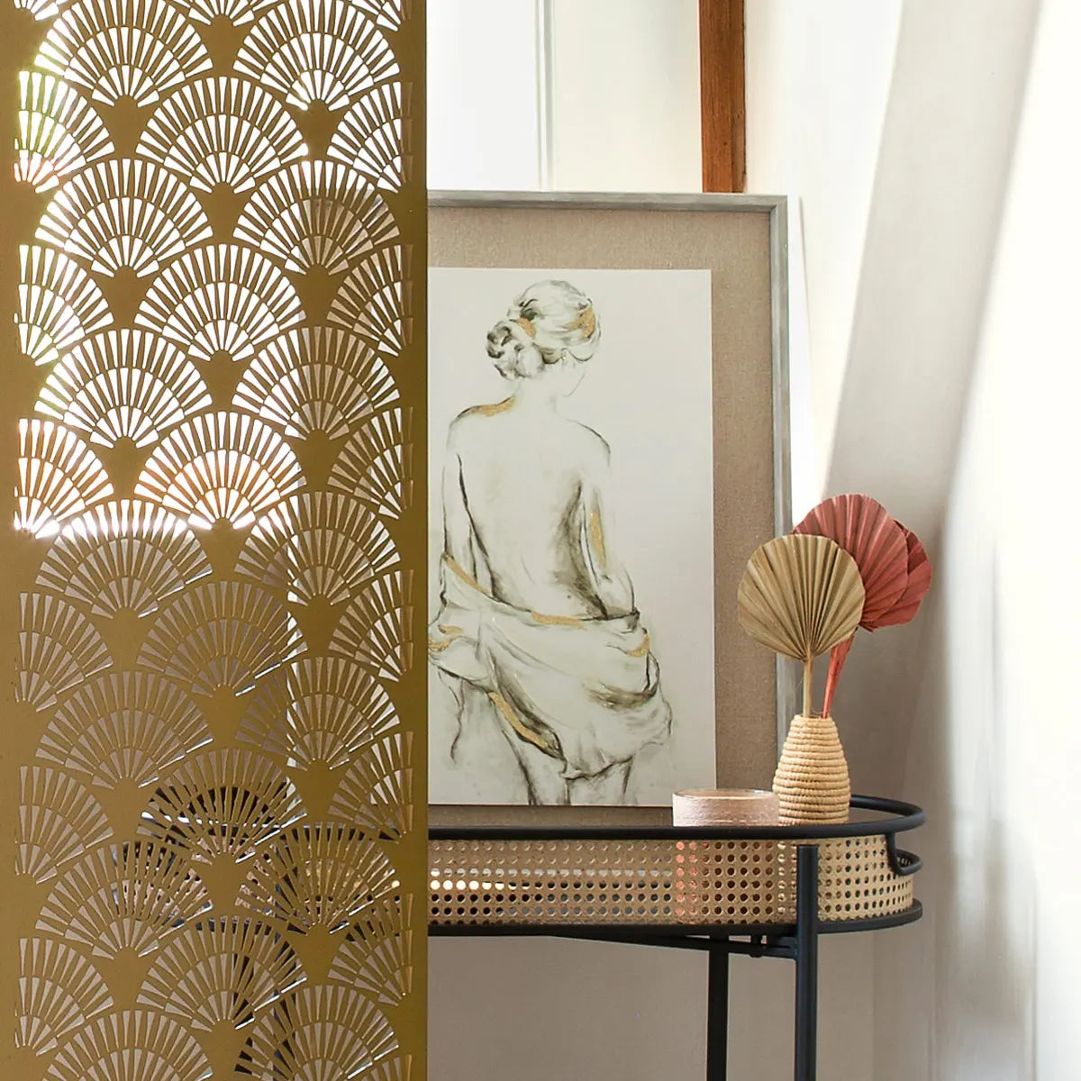 Pictură înrămată Atmosphera Nude, Imprimeu pe pânză 73x53 cm, Efect aluminiu