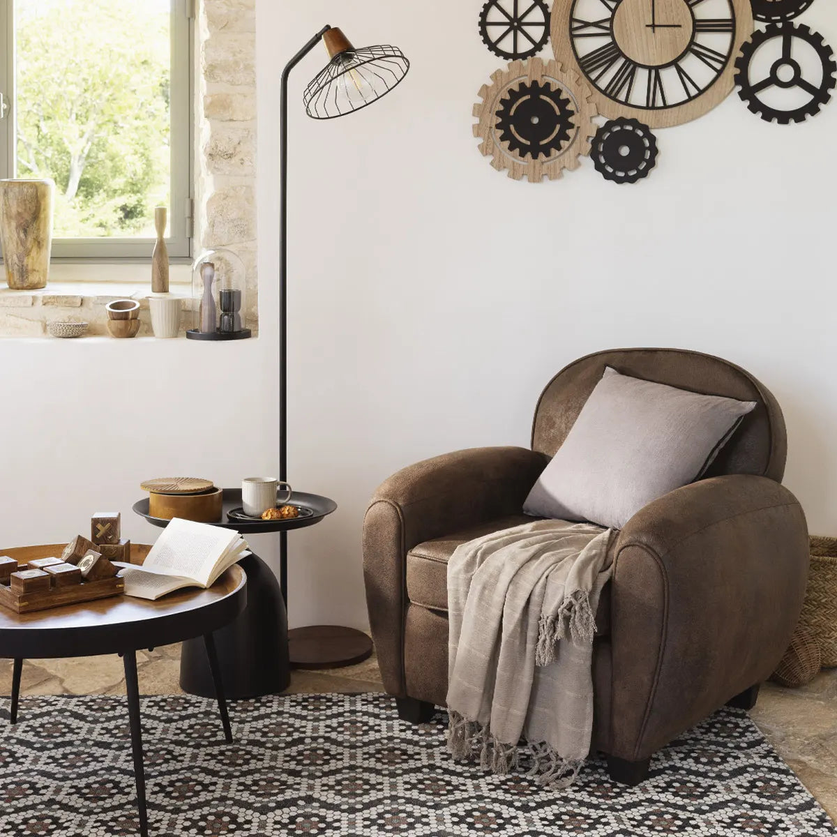 Masă de cafea Atmosphera Siwan, 70x45 cm, Negru