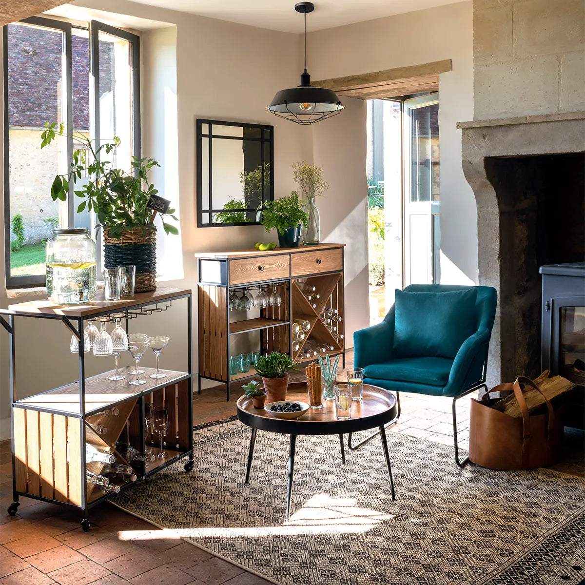 Masă de cafea Atmosphera Siwan, 70x45 cm, Negru