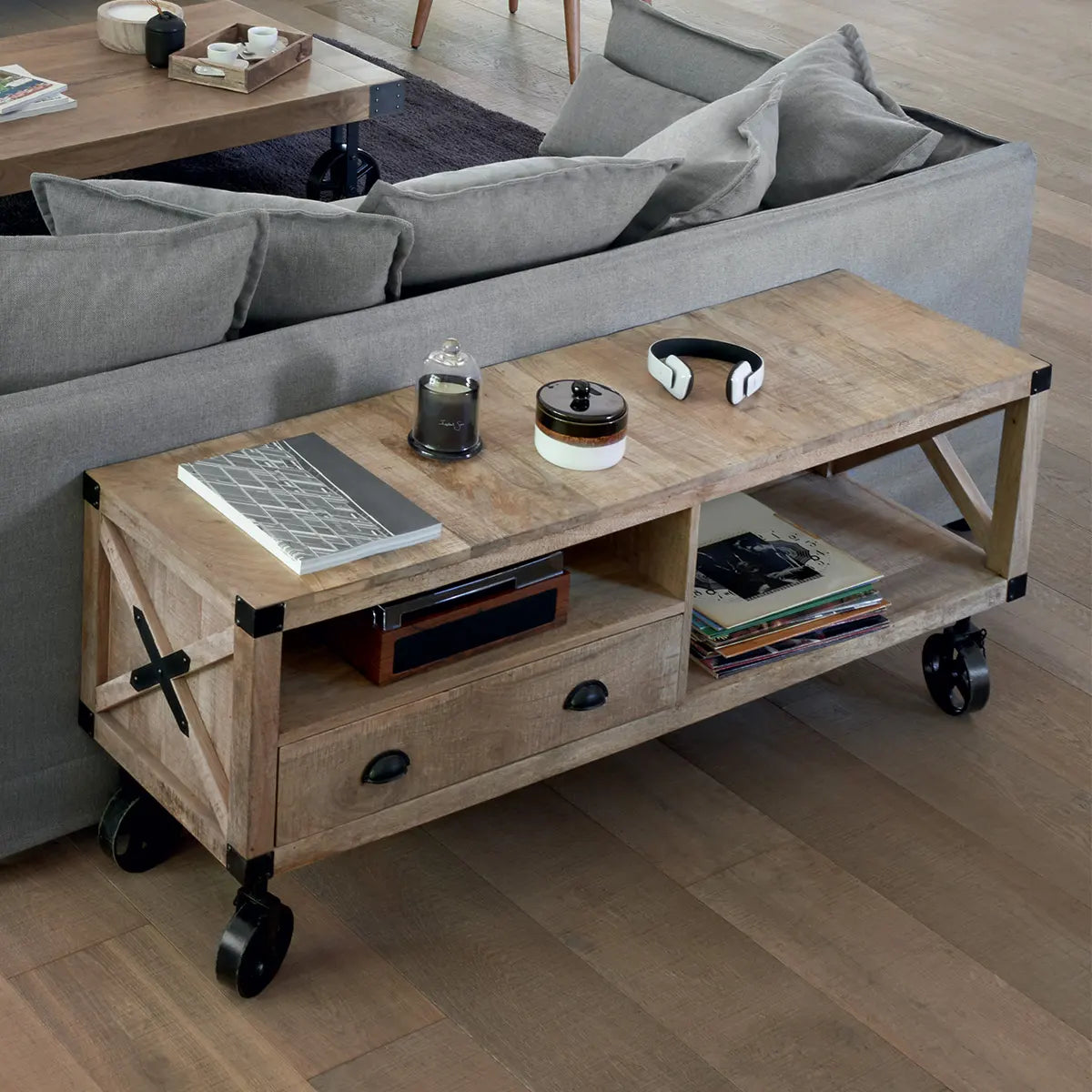 Comodă TV Atmosphera Silas, 140x40x58.5 cm, lemn de mango