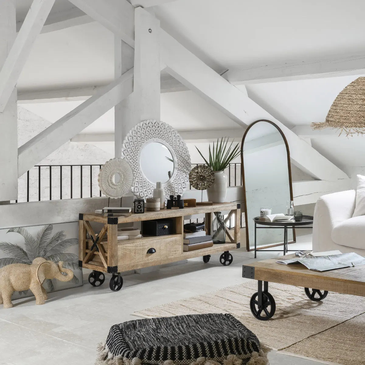 Comodă TV Atmosphera Silas, 140x40x58.5 cm, lemn de mango