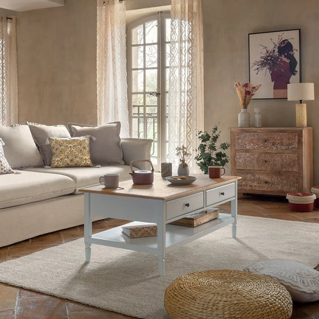 Masă de cafea Atmosphera Solen, 110x45 cm, Alb