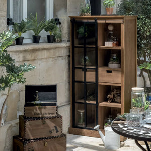 Bibliotecă Atmosphera Danik, 80x40x150, MDF, Sticlă securizată