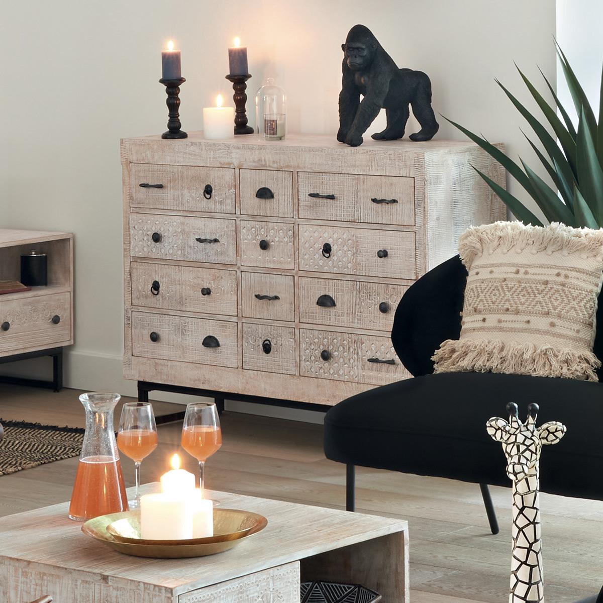 Comodă Atmosphera Ajay, 12 sertare, lemn de mango