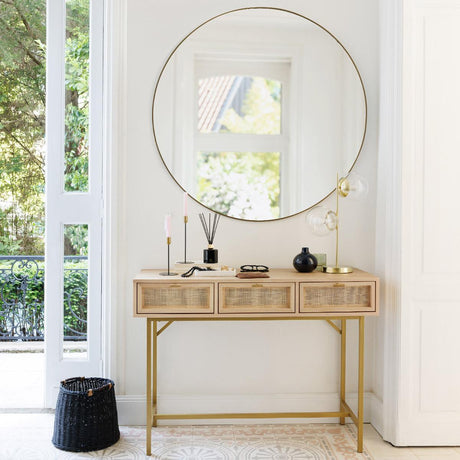 Masă de toaletă Atmosphera Rayo, 110 cm, mesteacăn, MDF