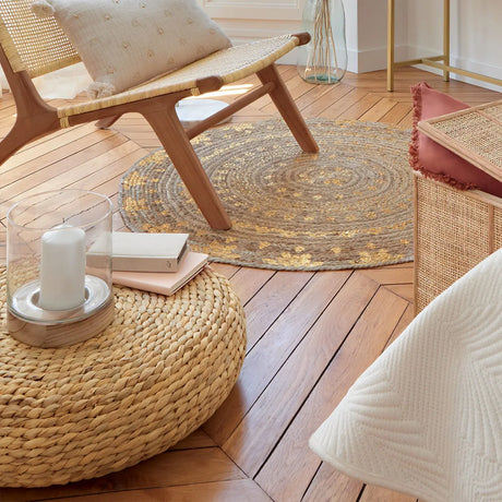 Puf pentru atmosferă de șezut Wond, D.55cm, Zambilă de apă