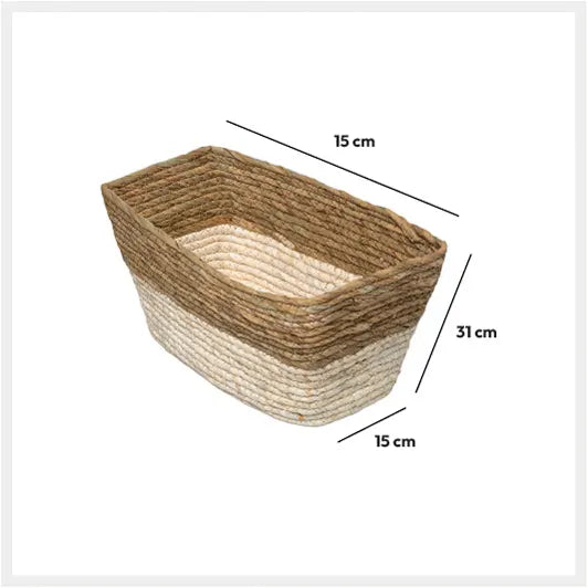 Cutie de depozitare 5five Mix &amp; Modul, bicoloră, țesută, 15x31 cm