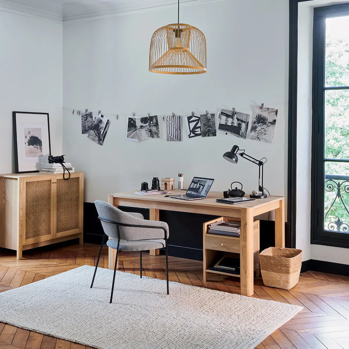 Lampă suspendată Atmosphere Amy, 39,5 cm, bambus