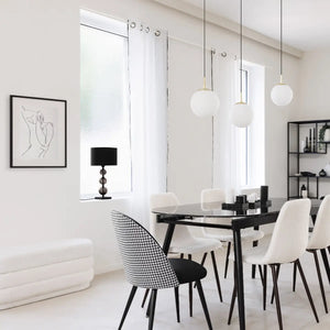 Scaun de sufragerie Atmosphera, negru în carouri