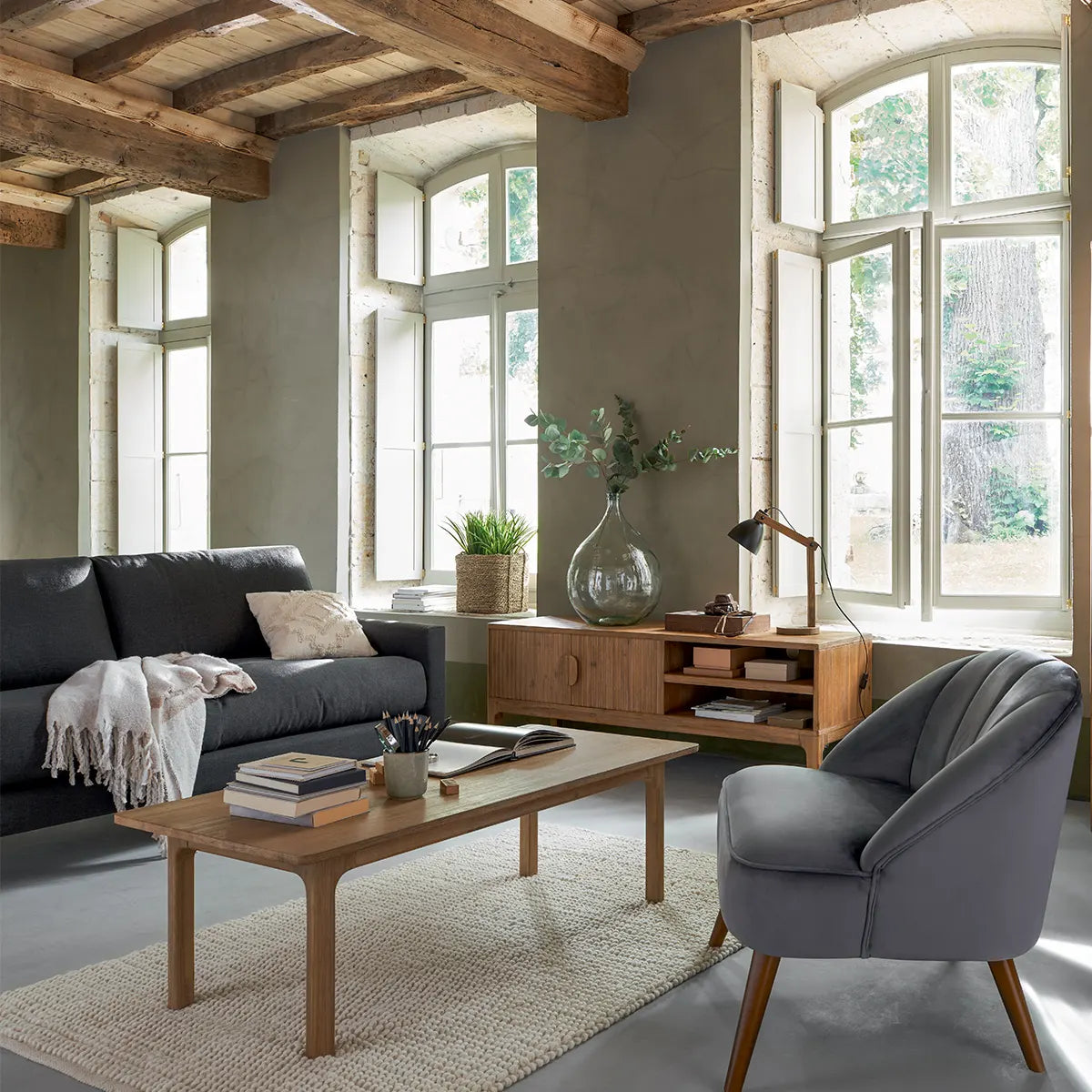 Comodă TV Atmosphera Sabor 160x45x55 cm, lemn de salcâm