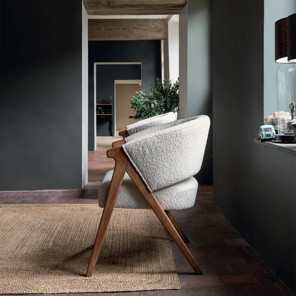 Atmosferă fotoliu Amza, Boucle, Alb, Heveia