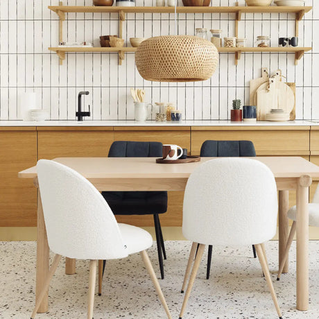 Scaun de sufragerie Atmosphera Slano, Boucle, Alb