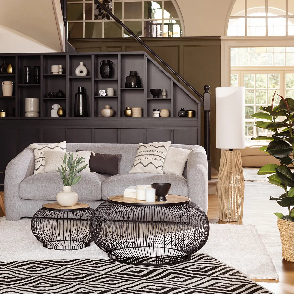 Lampion atmosphera Aissa, Lemn, Natural, 130 cm