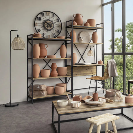 Ceas de perete Atmosphera Mohan, cu roată, Ø65 cm, metal și MDF