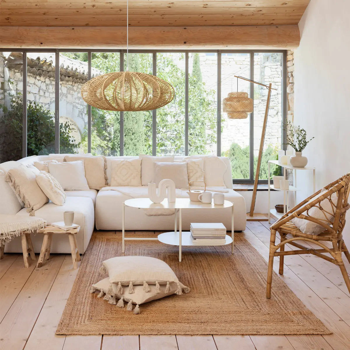 Canapea modulară cu două locuri Atmosphera Kiona, Boucle, 165x99x75 cm