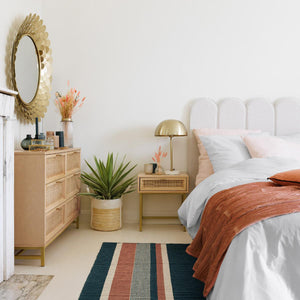 Comodă Atmosphera Rayo, 6 sertare, 120x40cm, MDF, mesteacăn