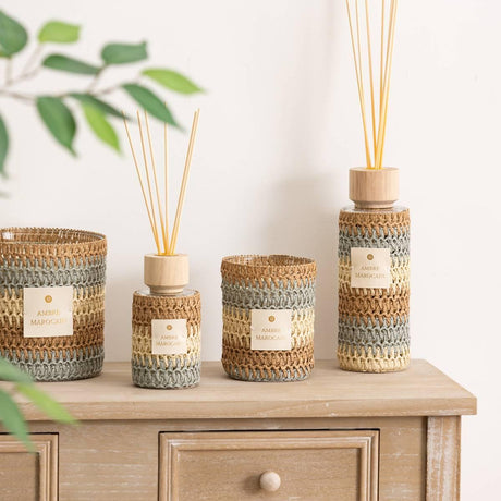 Ароматна свещ atmosphera Zaya, Scented, Amber Стъкло & Natural Fibers, 1400 g