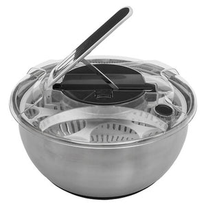 Центрофуга за салата 5five Silver Pro, Неръждаема стомана, 3.5 л, Черно и бяло