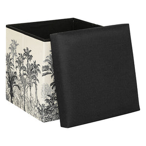 Puf cu atmosferă de depozitare Benicio, Pliabil, Negru