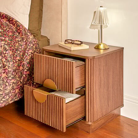 Noptieră Atmosphera Wany, 2 sertare, MDF, Nuc, 45x40x50 cm