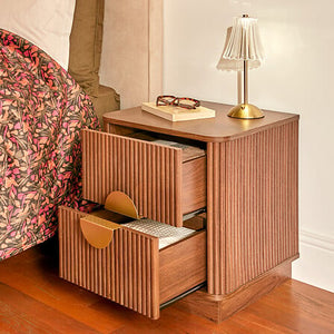 Noptieră Atmosphera Wany, 2 sertare, MDF, Nuc, 45x40x50 cm