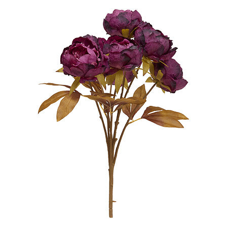 Buchet decorativ de bujori Atmosphera Fria, asortate, 53 cm