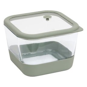Квадратна кутия за съхранение 5five Siliglass, Боросиликатно стъкло, 2L, Сива