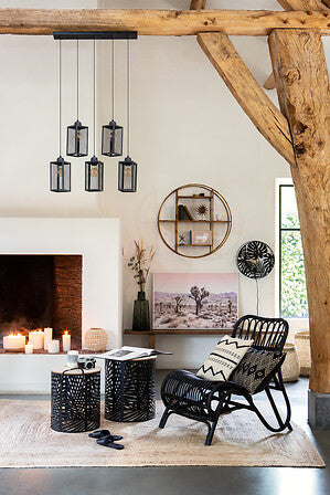 Masă de cafea Atmosphera, Metal, Negru, 2 buc.