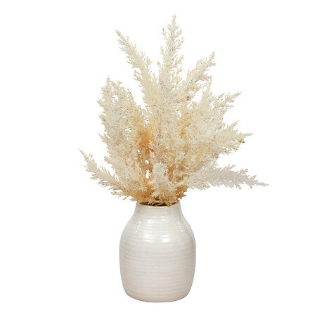 Изкуствена аранжировка atmosphera James, Керамична ваза, Бяла, 36 cm