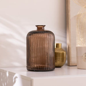 Vază Atmosphera Luz, Sticlă, 23 cm, Maro