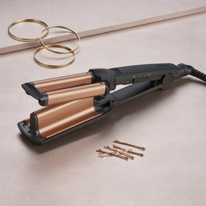 Ondulator ceramic BaByliss W2447E Deep Waver Touralin, Auriu/Negru