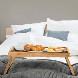 Noptieră din bambus KingHoff 1502, 50x30x7 cm, pliabilă