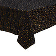 Velvet tablecloth with star pattern 140 x 360 cm, black